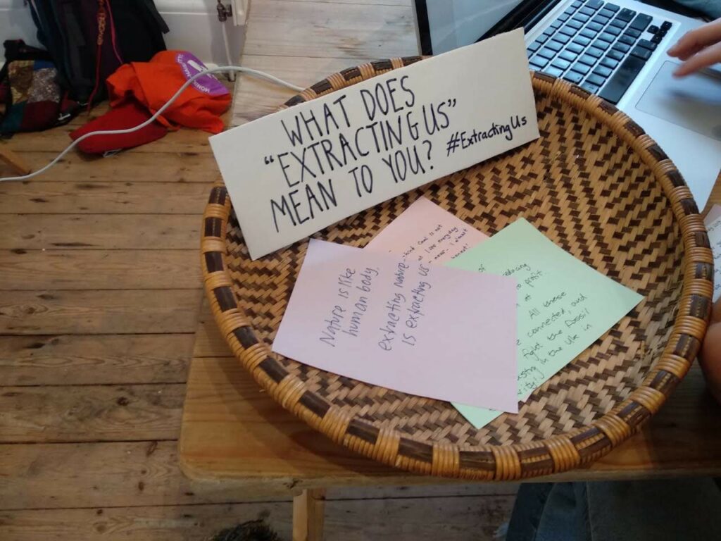 Extracting Us at ONCA 2019 basket "what does extracting us mean to you?"