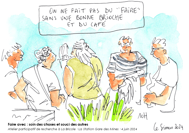 Faire avec workshop illustration by Bastien Simon - people meeting